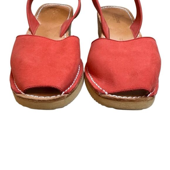 CalaXini Leather Peep Toe Wedge Sandal - Picture 4 of 12